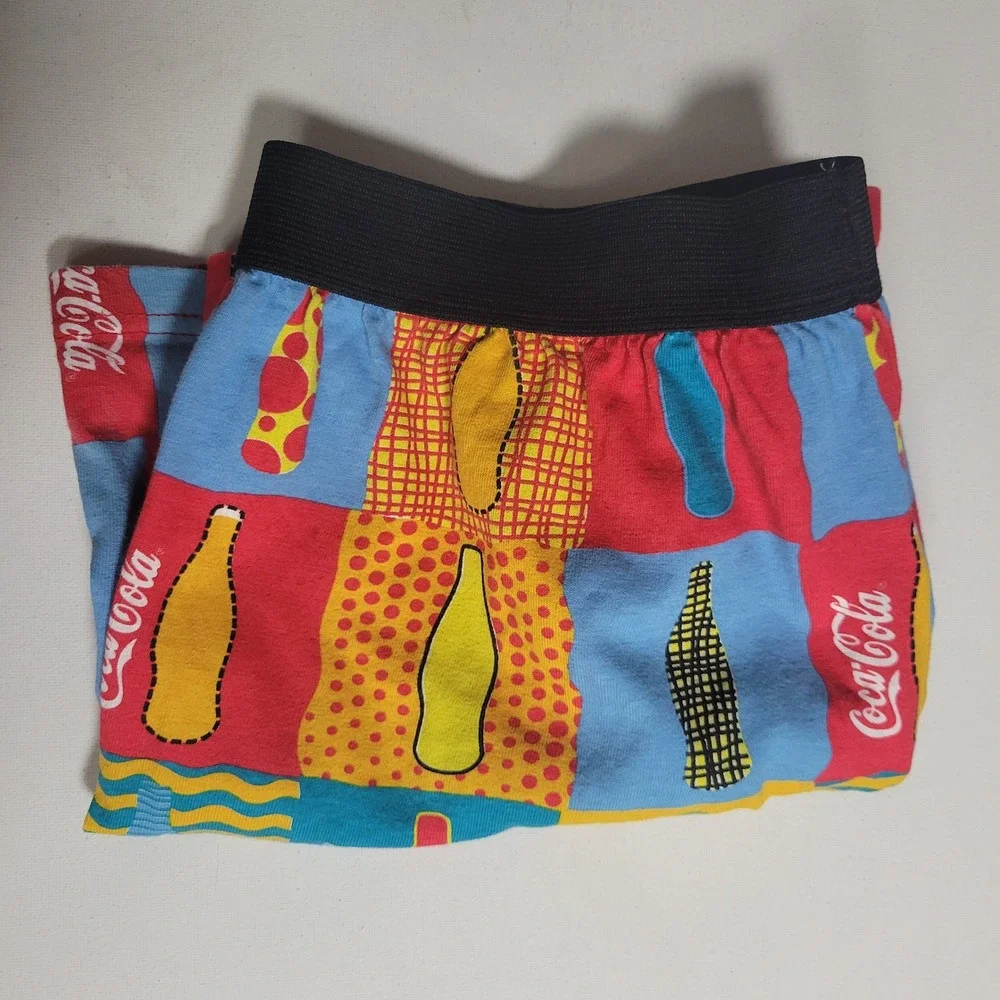 VTG 90s Coca Cola Mens Boxer Shorts Underwear Size‎ L Pop Art Colorful Abstract